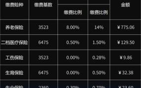 广州市社保缴费标准一览表最新版2024年