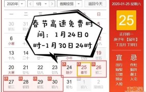 2025春节高速收费免费时间确定了吗？如何查询详情？